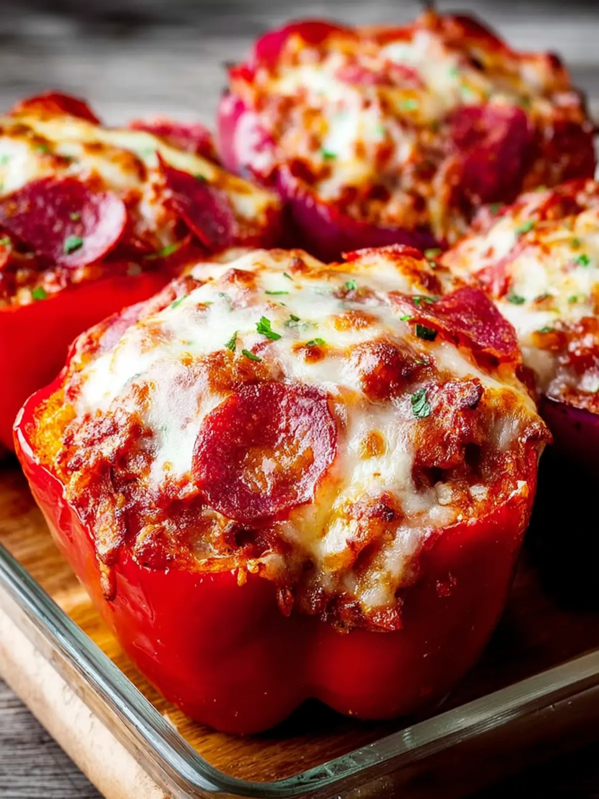 Sausage and Pepperoni Pizza Stuffed Peppers First Image