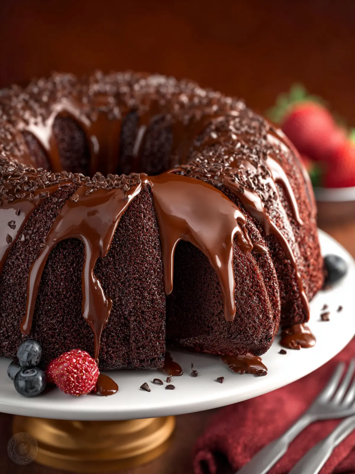 Chocolate Bundt Cake with Chocolate Ganache First Image