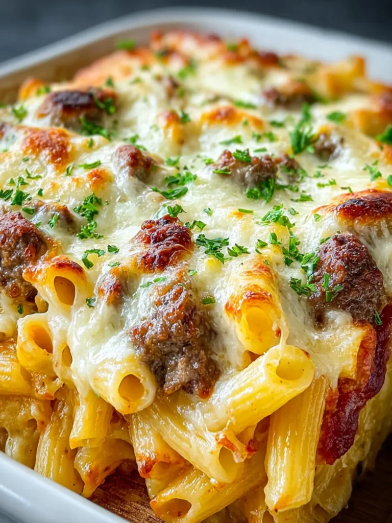 Indulge in Steak Truffle Gouda Pasta Bake Perfection First Image