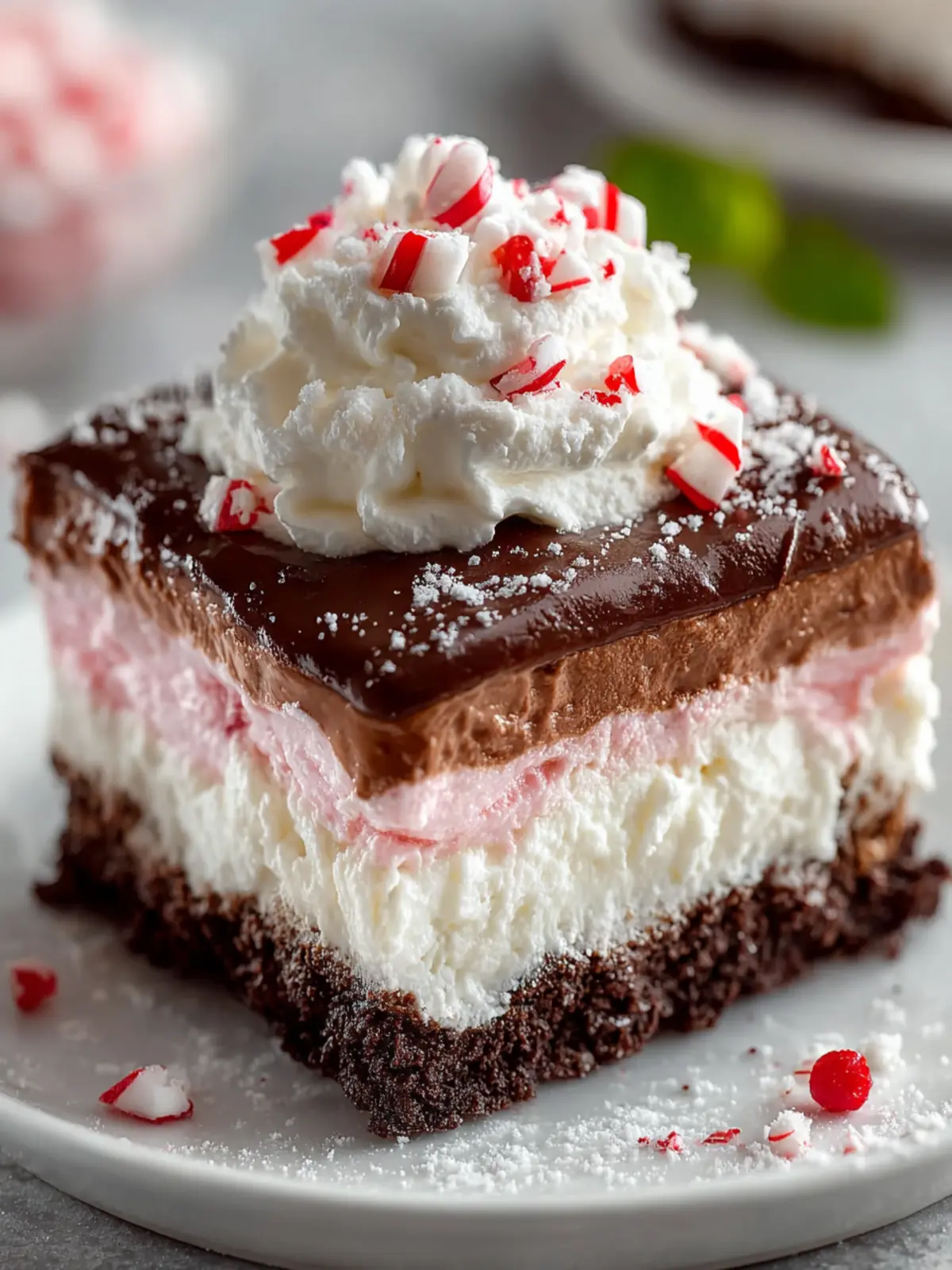 Irresistible No-Bake Chocolate Peppermint Lasagna Dessert! First Image