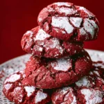 Homemade Red Velvet Crinkle Cookies First Image