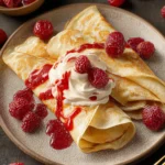Yuzu Crepes with Raspberries First Image