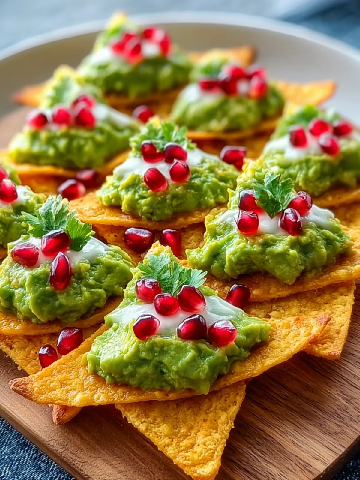 GUACAMOLE CHRISTMAS TREE NACHOS are a festive delight! First Image
