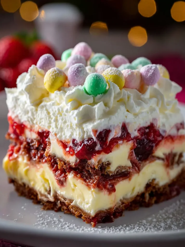 Irresistible Christmas Dessert Lasagna in 4 Easy Layers First Image