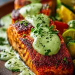Baked Cajun Salmon with Creamy Avocado Lime Sauce First Image
