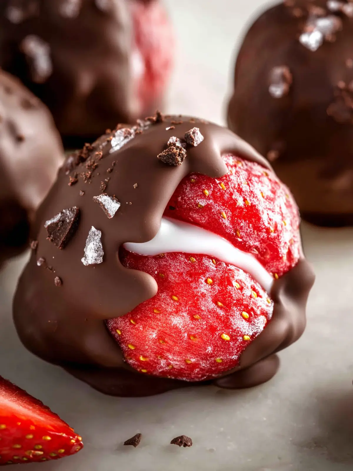 Chocolate Strawberry Frozen Yogurt Bites – Easy First Image