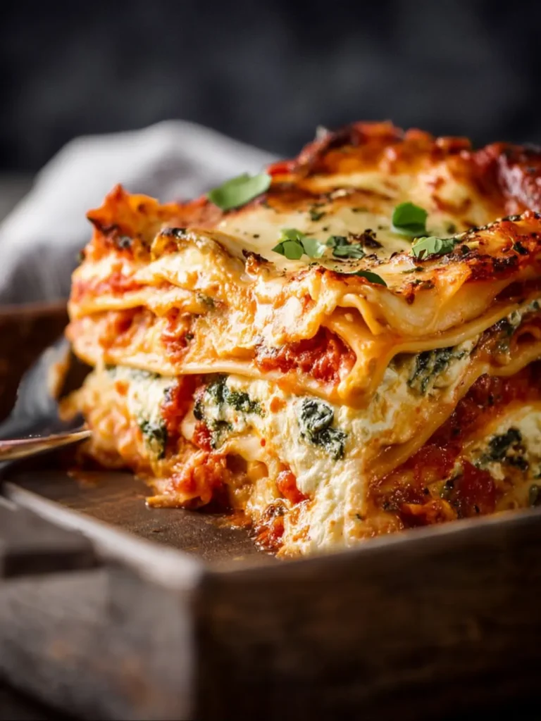 Homemade Vegetarian Lasagna with Spinach Ricotta First Image