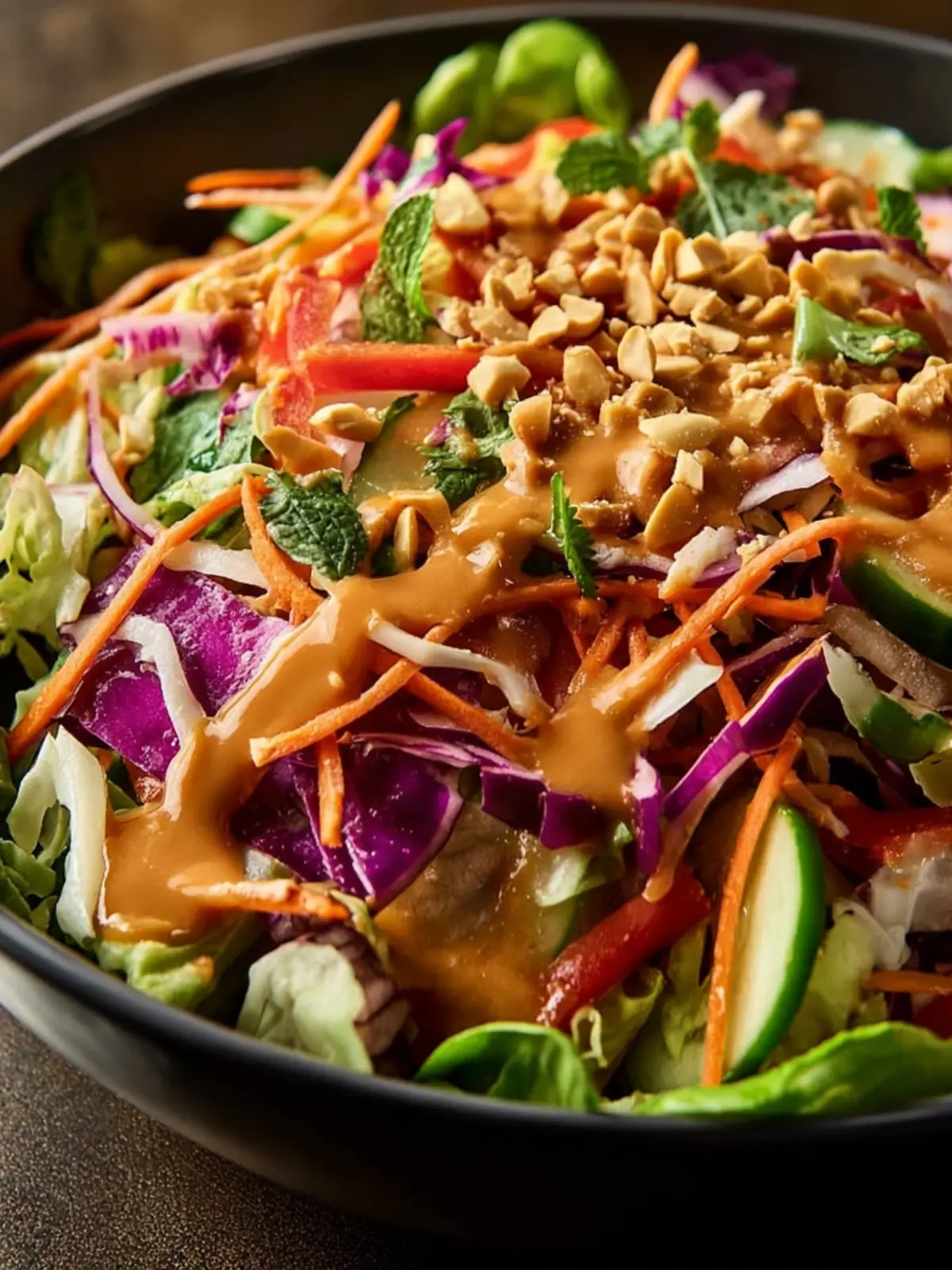 Thai Crunch Salad CPK Copycat (with peanut ginger sauce) First Image