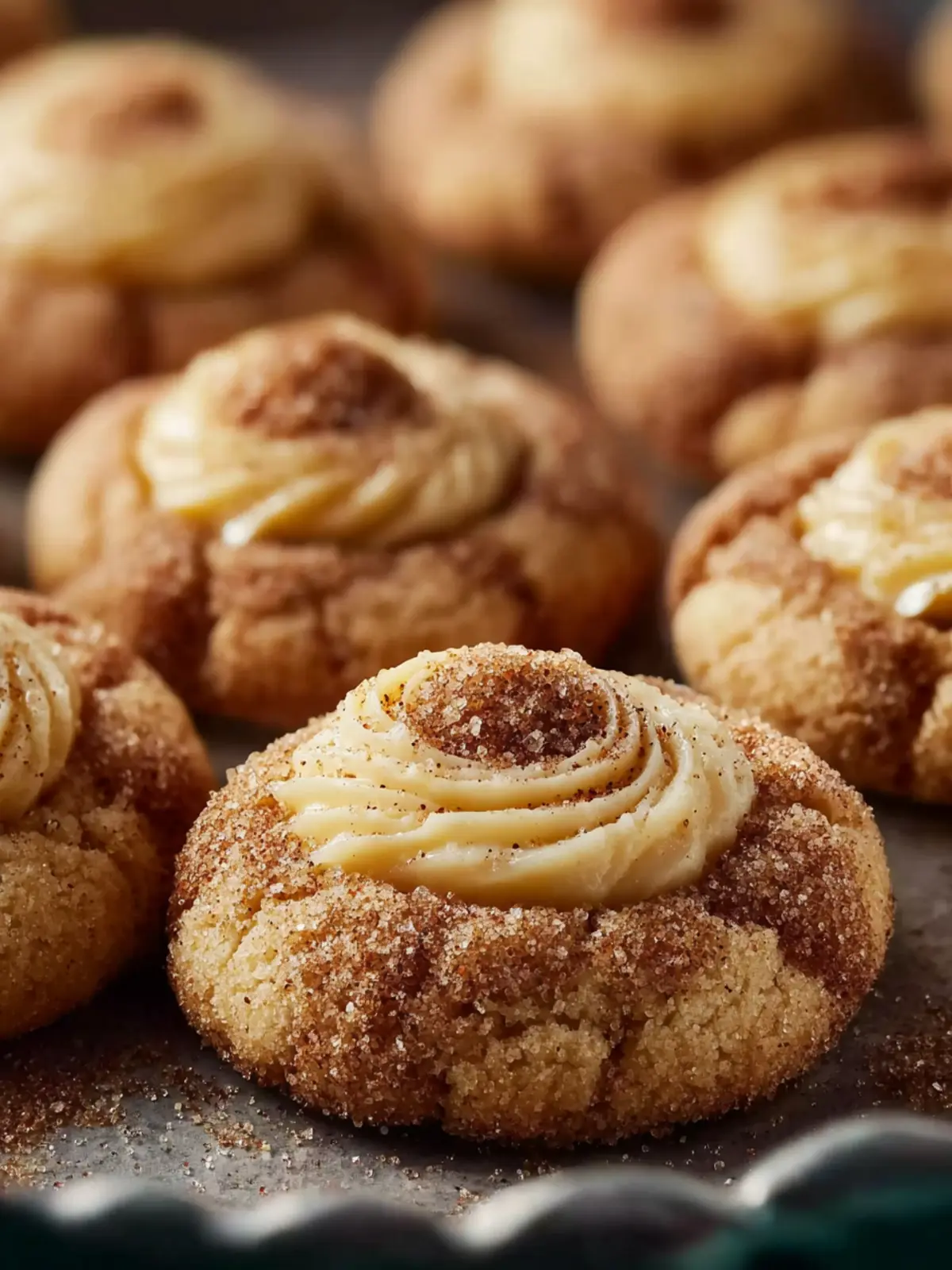 Eggnog Snickerdoodle Thumbprint Cookies First Image