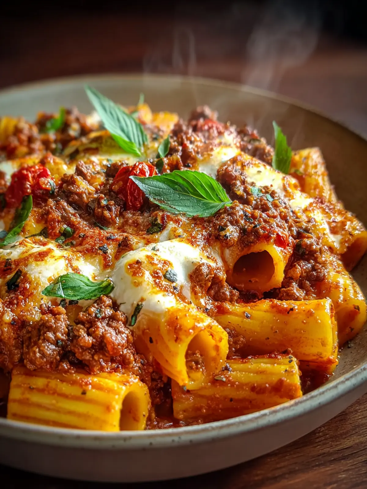 Baked Rigatoni Stuffed with Beef Ragu & Mozzarella First Image