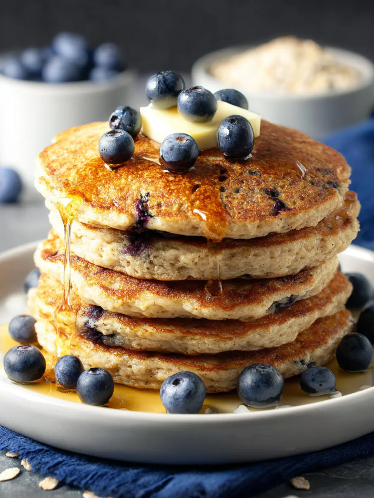 Blueberry Oat Pancakes First Image