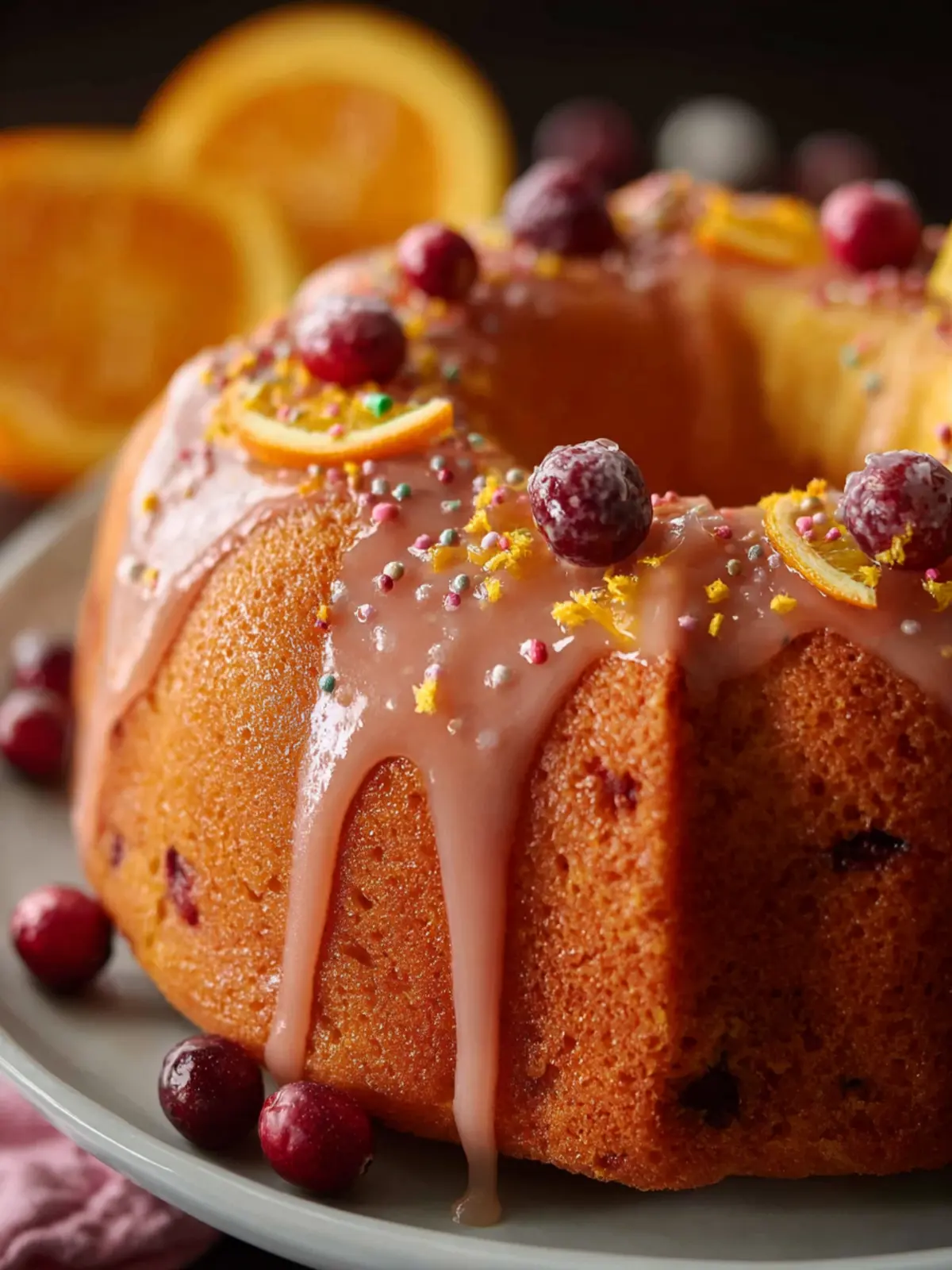 Cranberry Orange Bundt Cake First Image