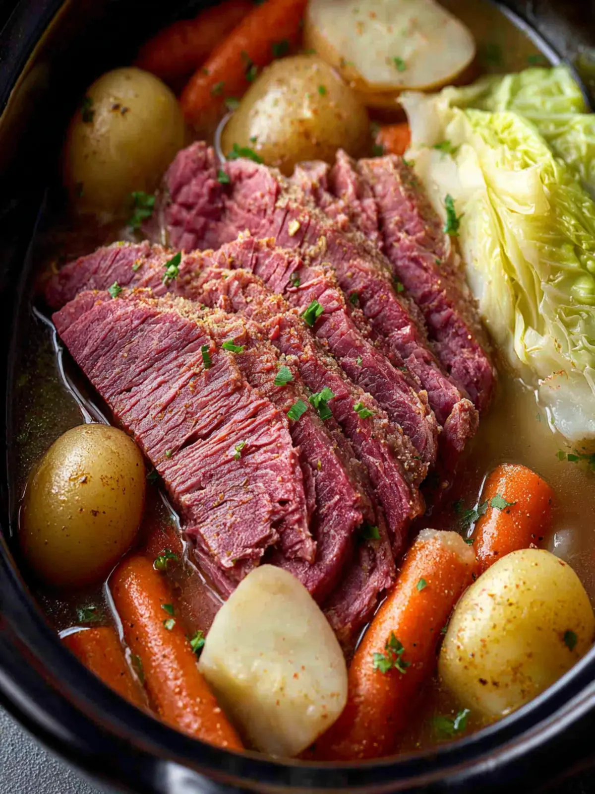 Crockpot Corned Beef and Cabbage Recipe First Image