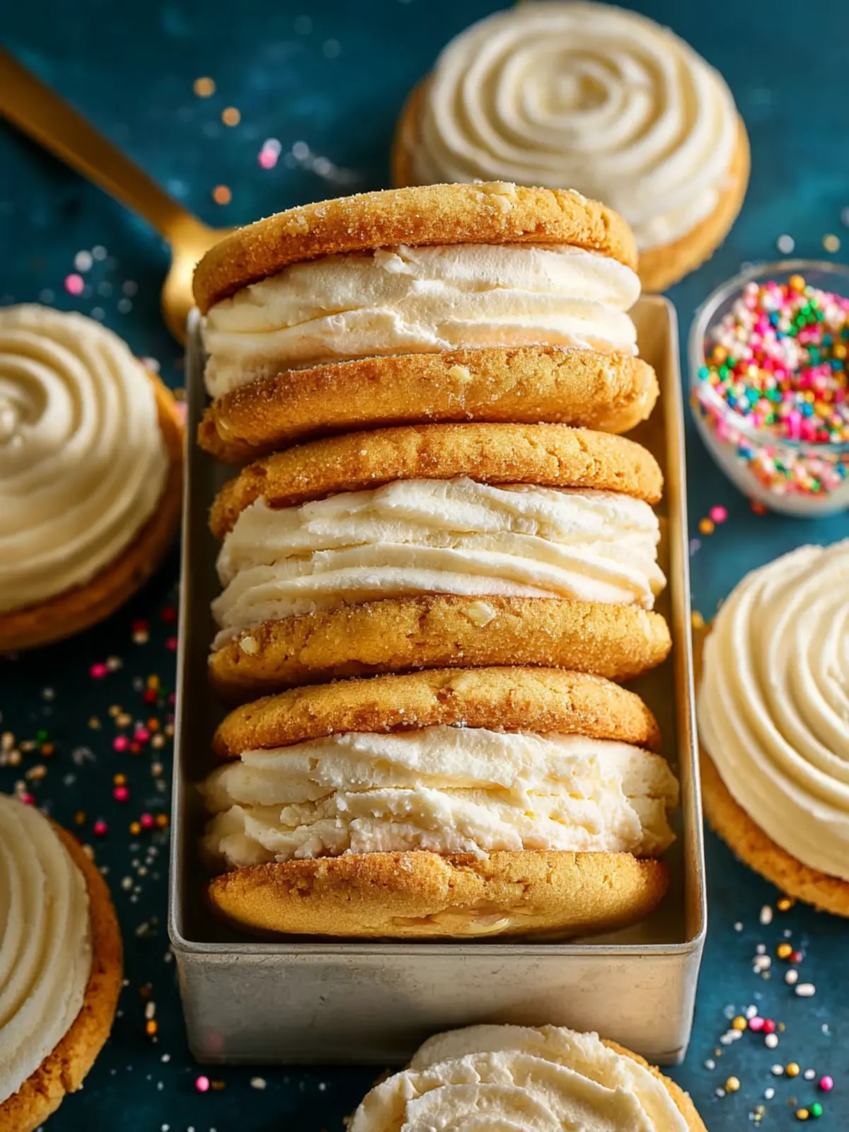 Sugar Sandwich Cookies with Cream Cheese Frosting First Image