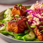 Air Fryer Salmon Bites with Snap Pea Slaw First Image