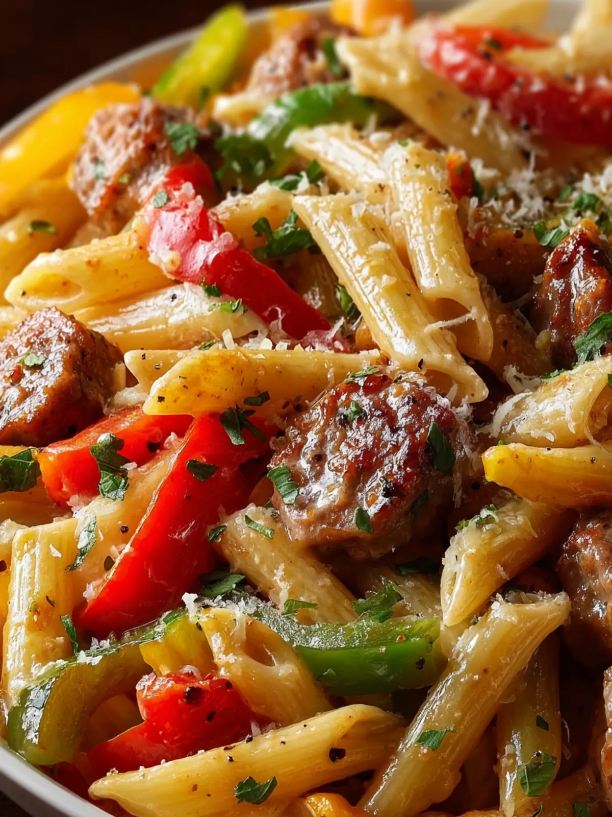 Beef Sausage Peppers Pasta First Image