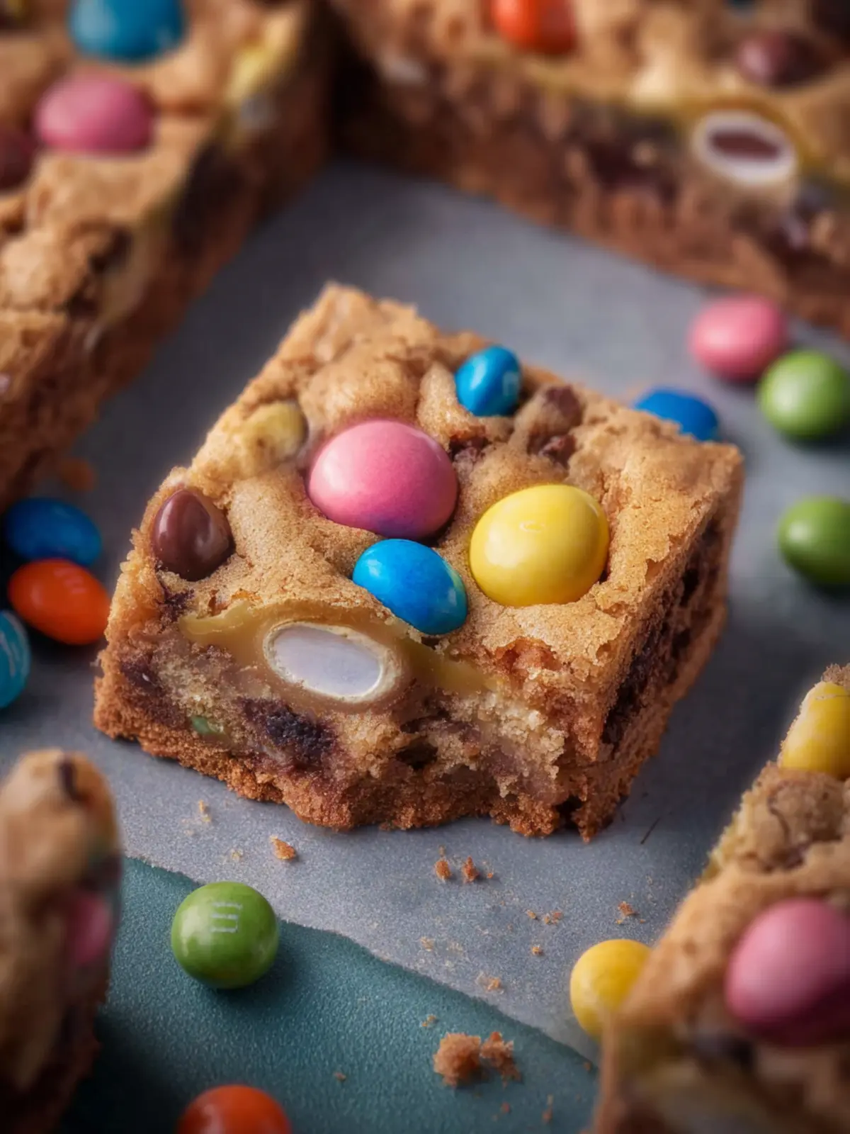 Cadbury Egg Cookie Bars with M&M’s First Image