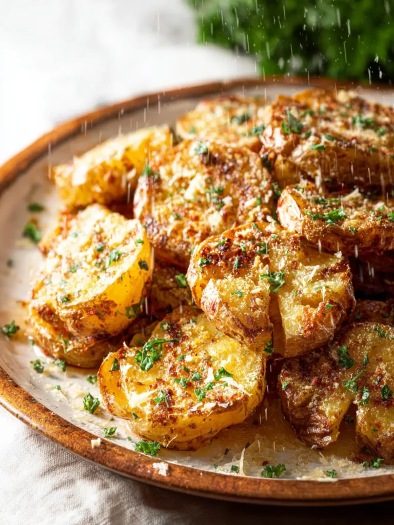 The Crispiest Garlic Parmesan Smashed Potatoes First Image
