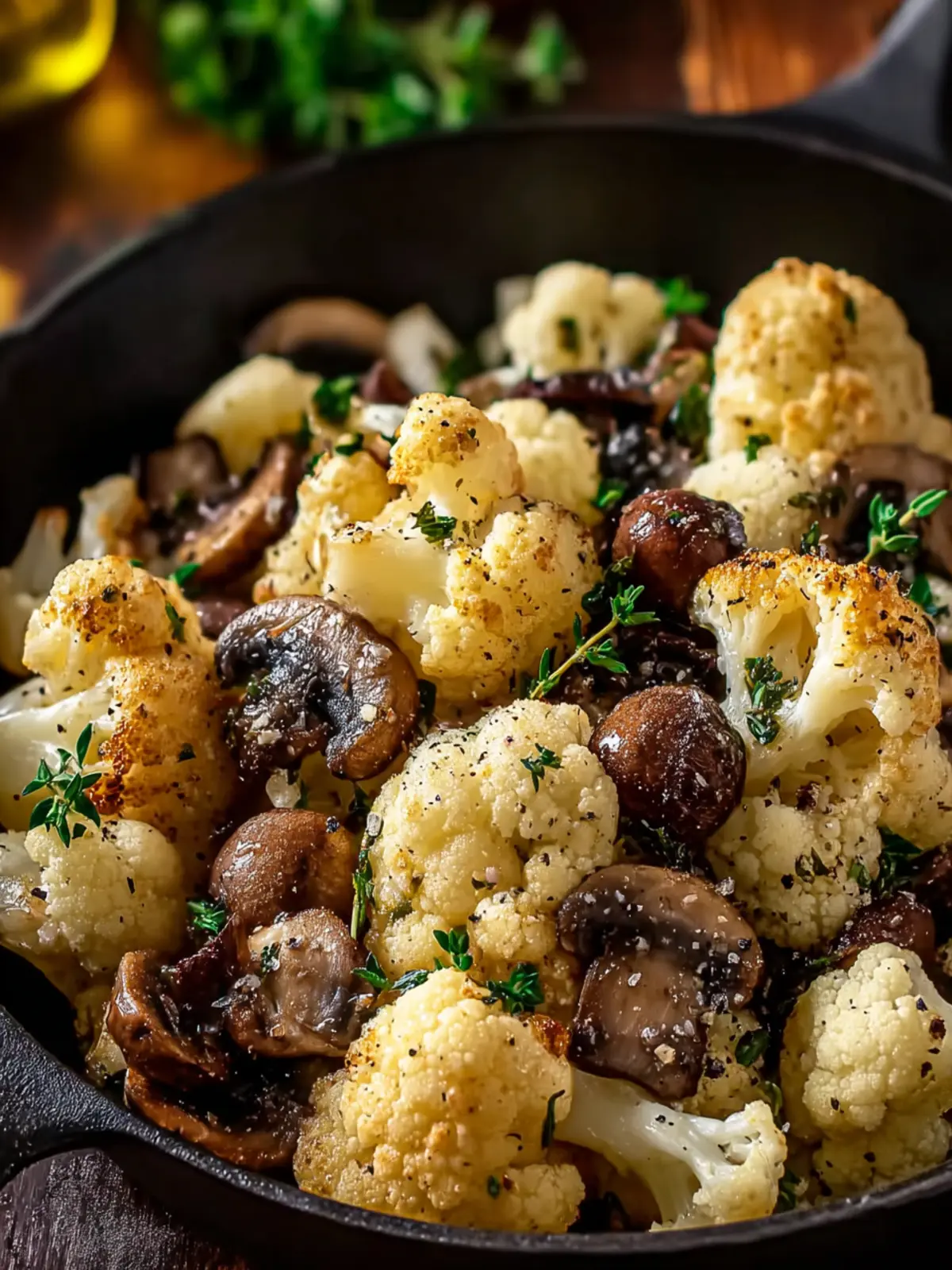 Garlic Cauliflower Mushroom Skillet: Easy, Flavor-Packed Delight